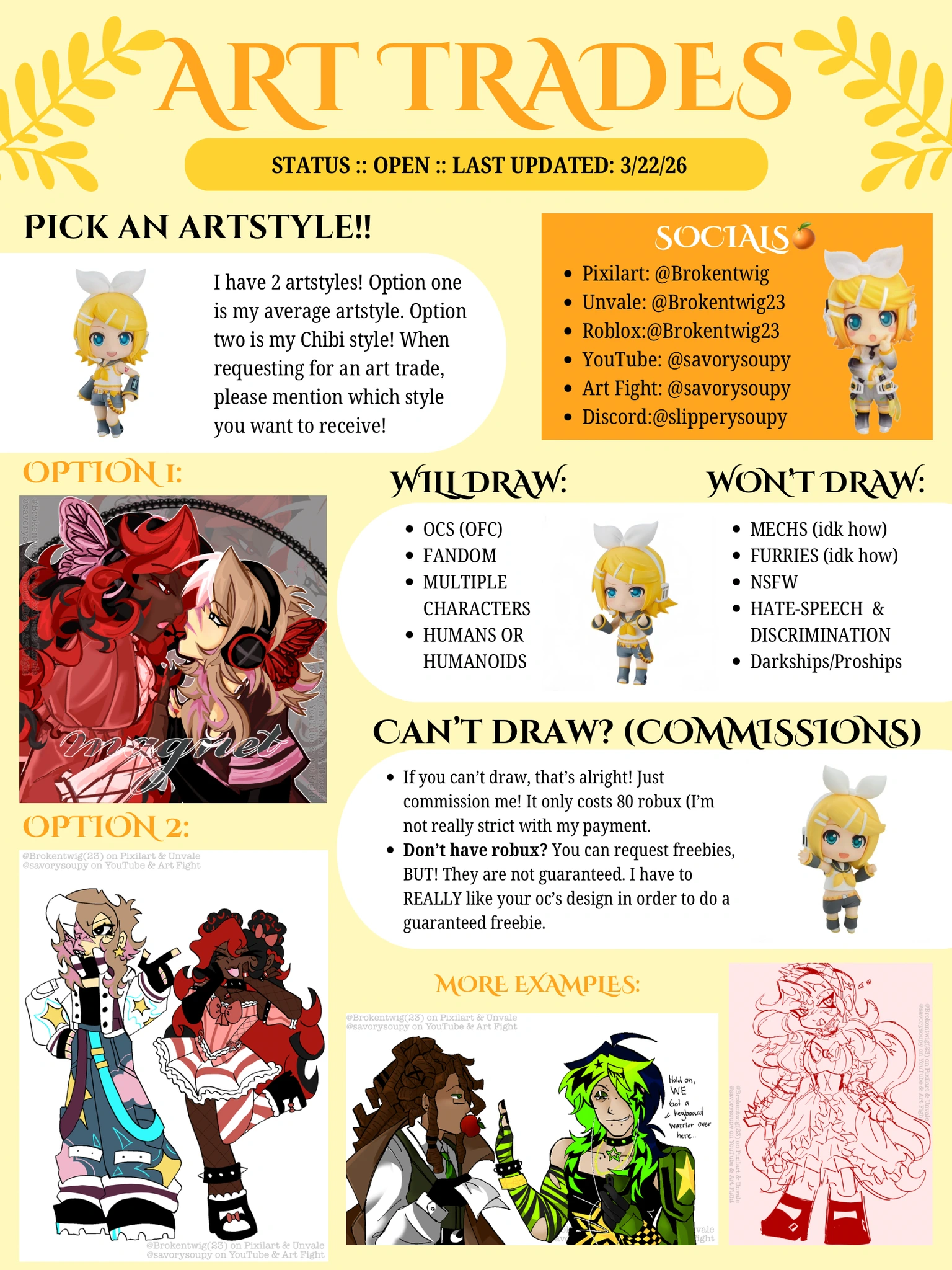 [OPEN] ART TRADES!! character artwork