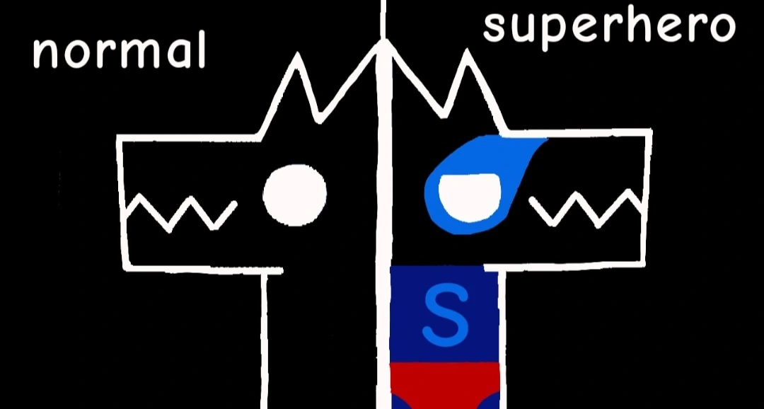 normal / superhero character artwork
