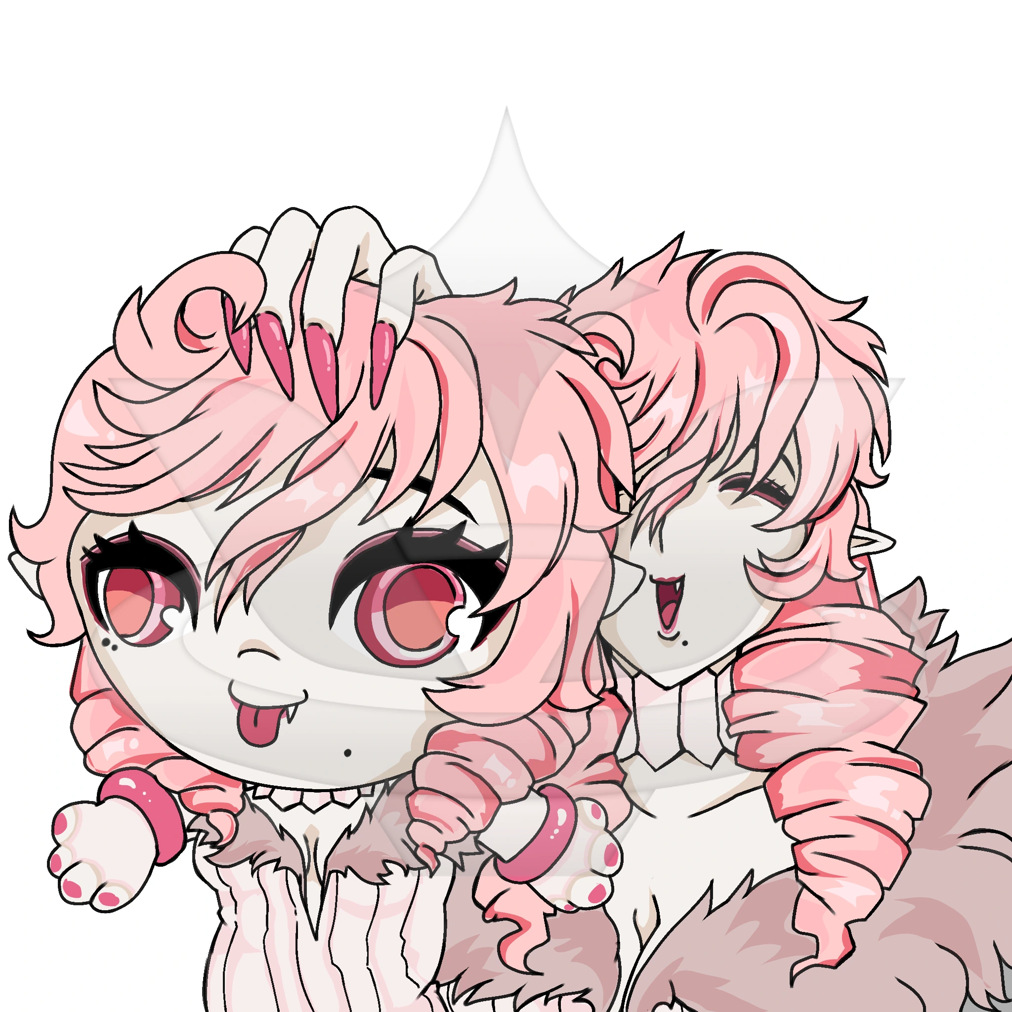 MHA oc art (yukari and marketable plushie of herself) character artwork