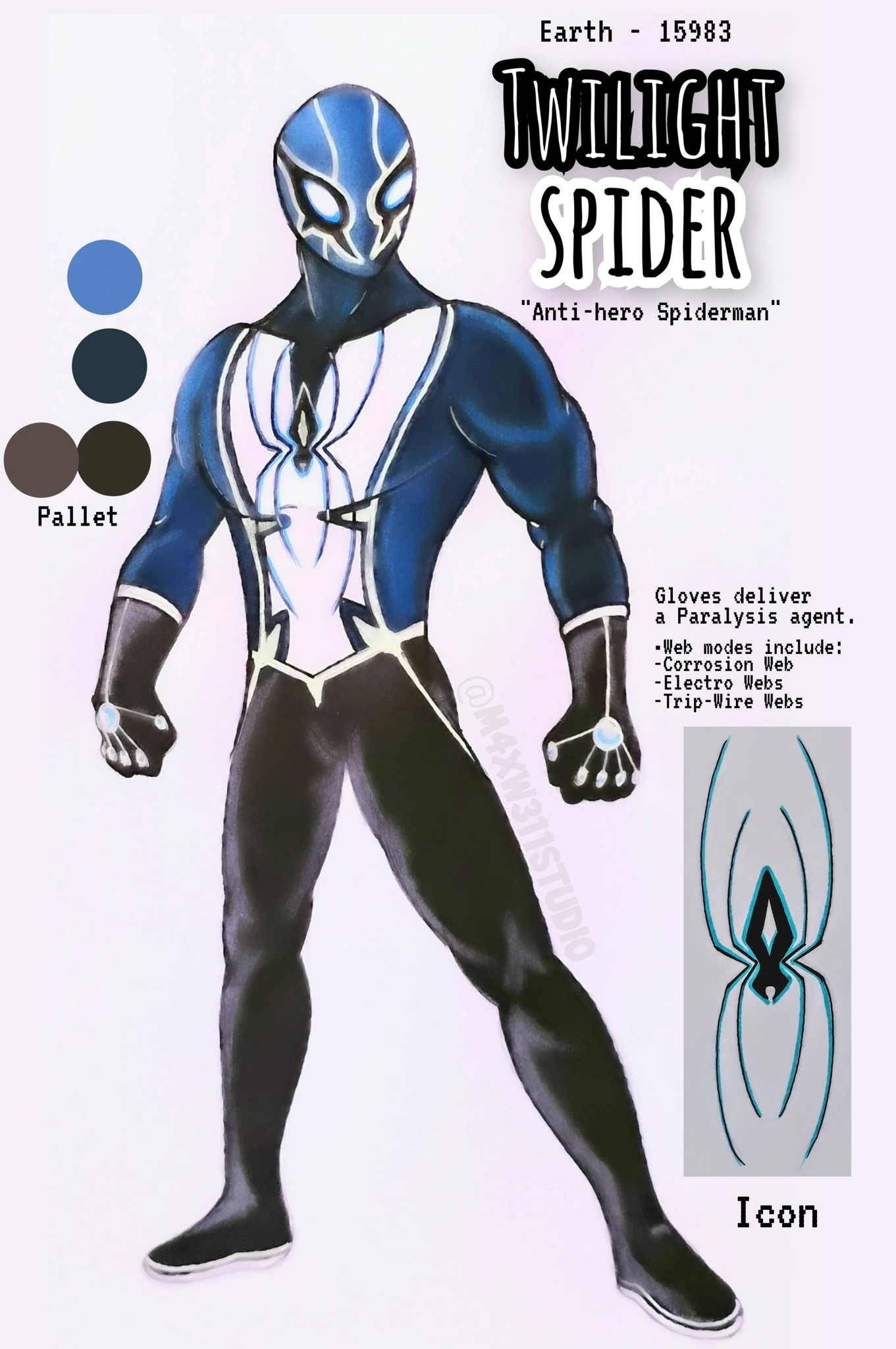 #Spidersona - Twilight Spider (WIP) character artwork