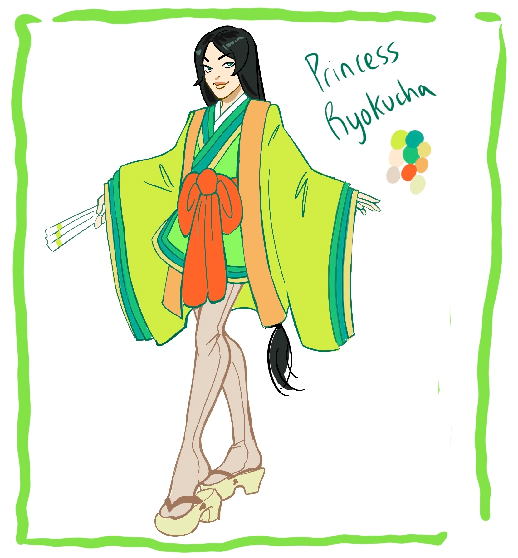 Princess Ryokucha (rainbow princess) character artwork