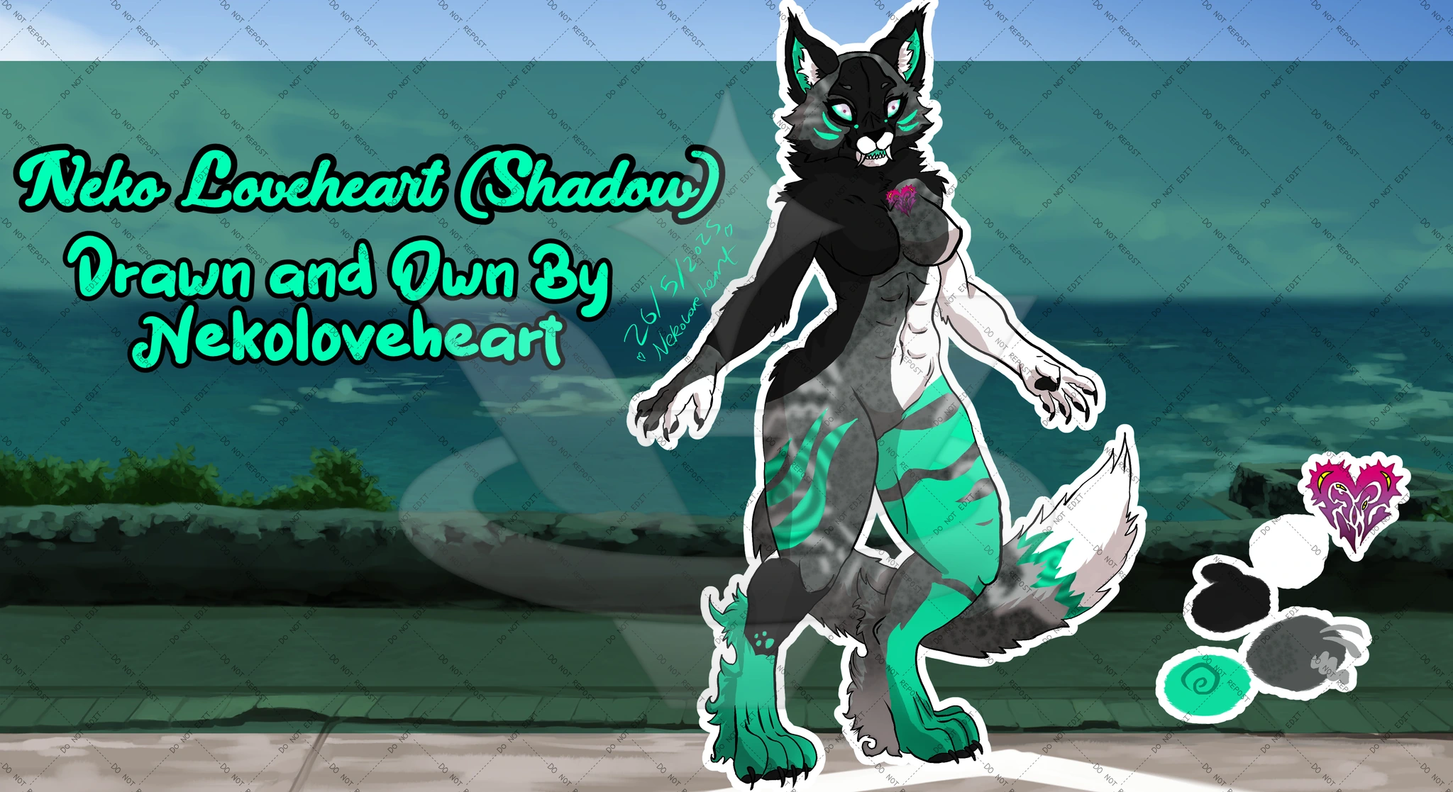 Neko Loveheart (Shadow) Main OC character artwork