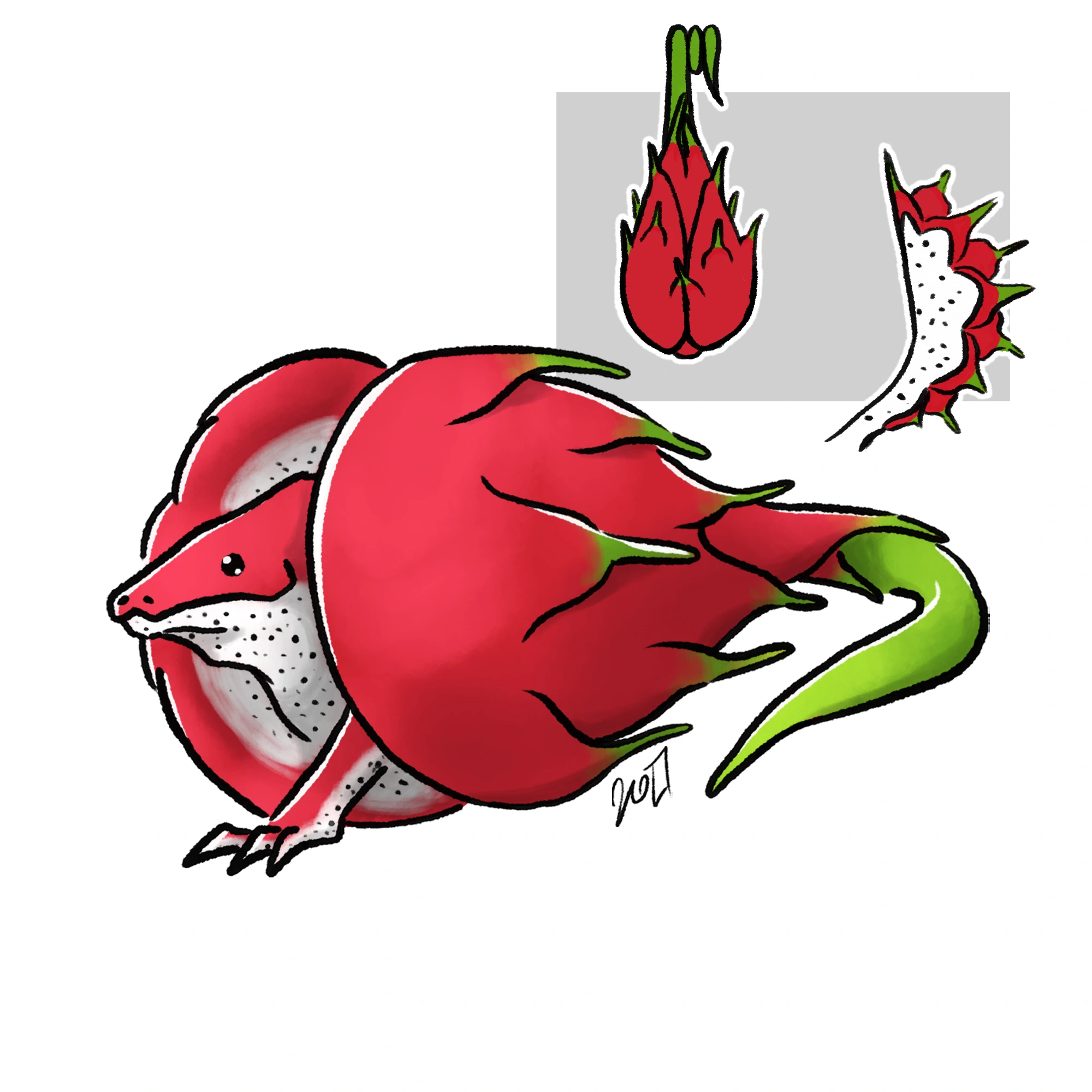 Dragonfruit Dragon character artwork