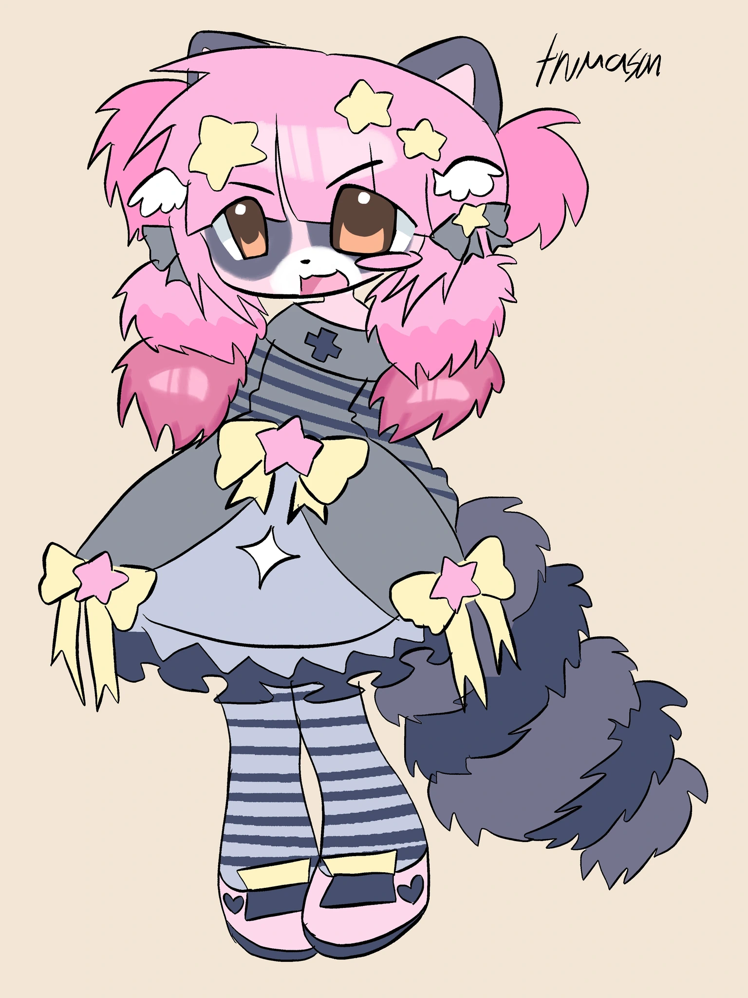 fluffy raccoon guy (unnamed) TRADES CLOSED character artwork