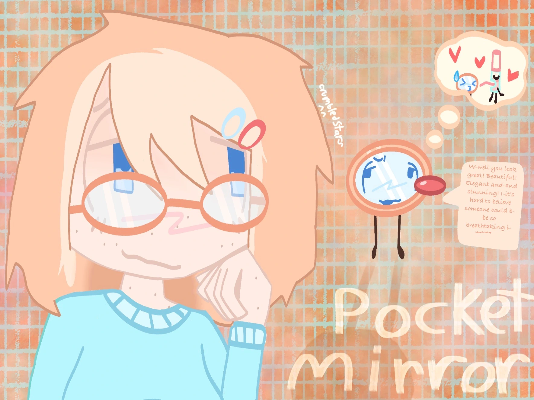 Pocket mirror character artwork