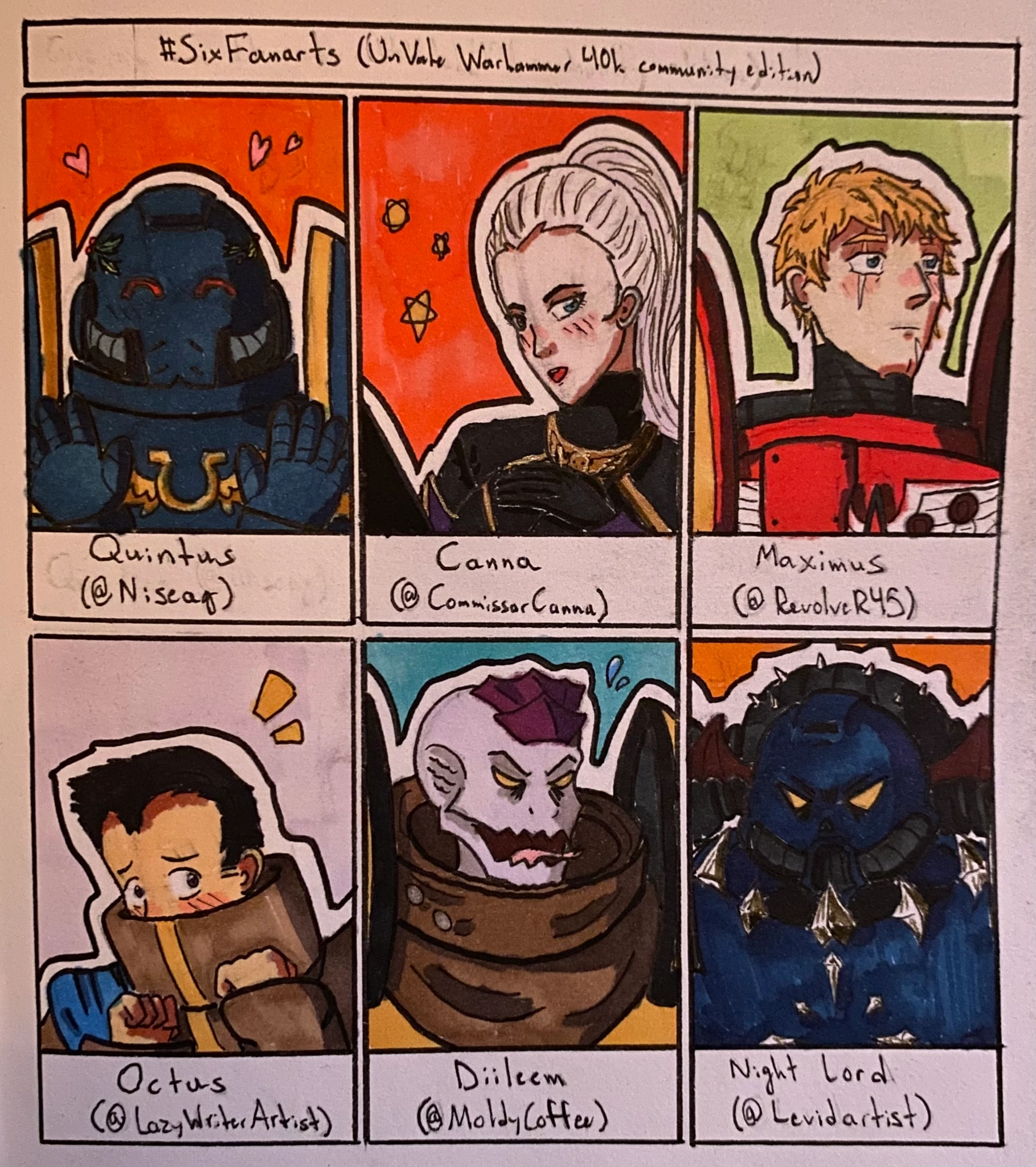 Six fanarts (UnVale Warhammer community edition) character artwork