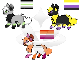 (2/3) LGBTQ+ Pups character artwork