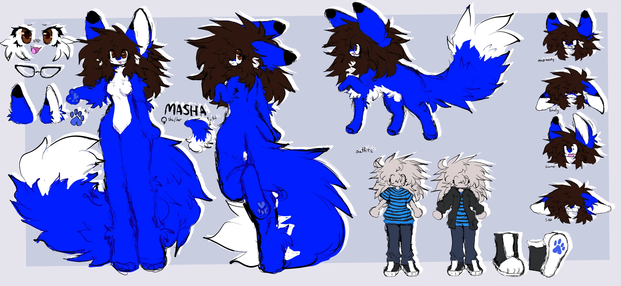 Masha (Fox Form) (main fursona) character artwork