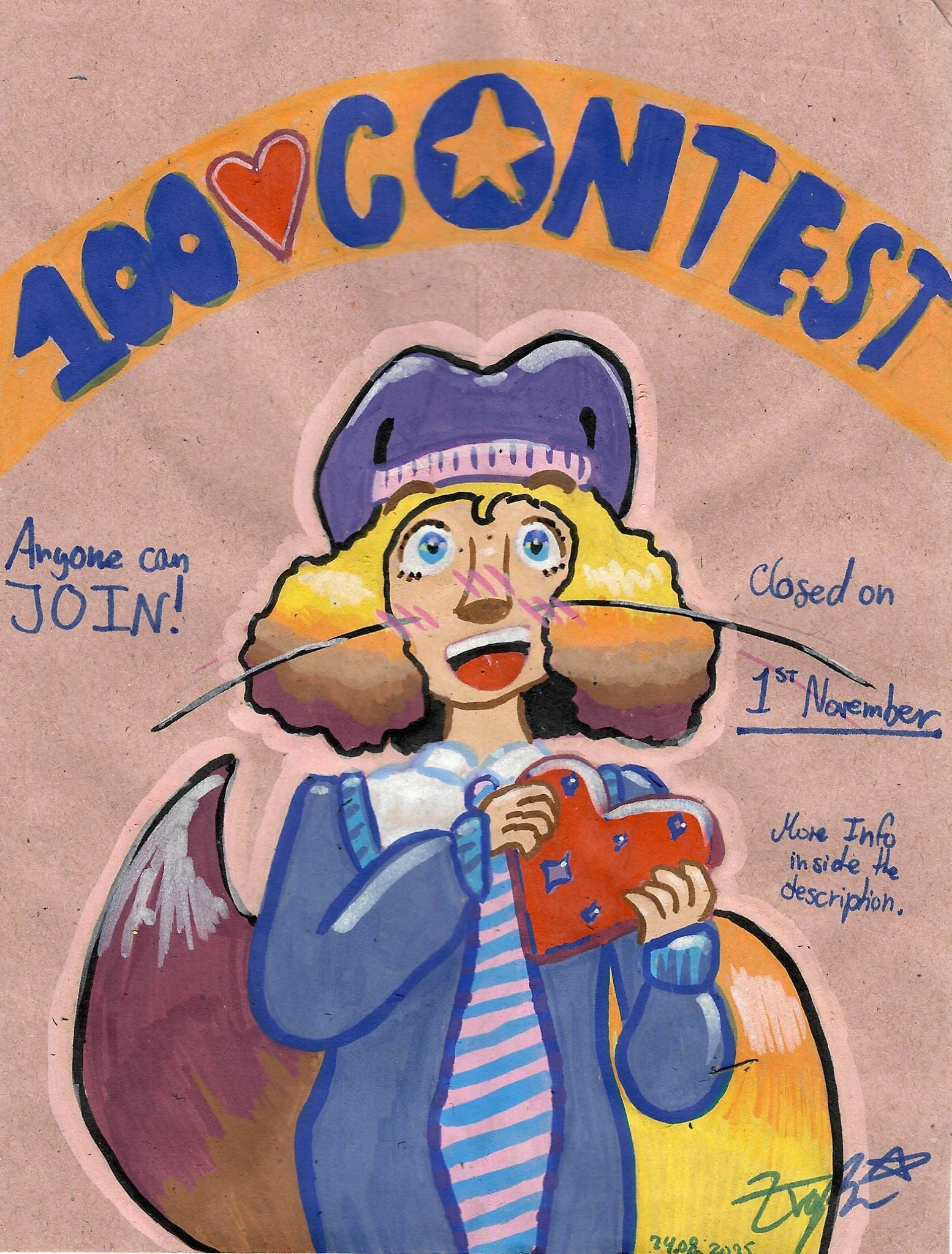 [CLOSED] 100 <3 (followers) Contest!!! character artwork