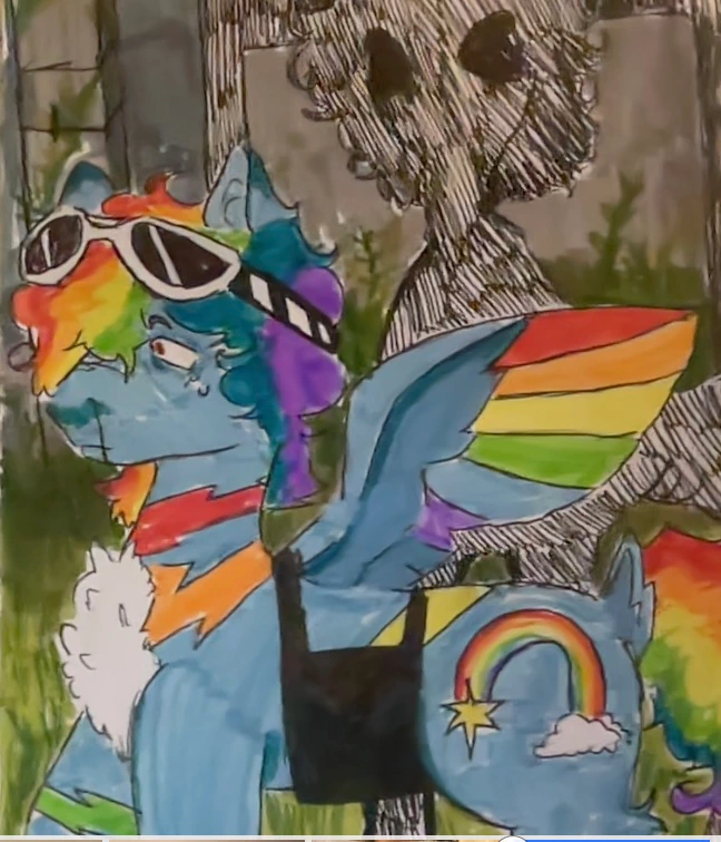 Rainbow dash redesign character artwork