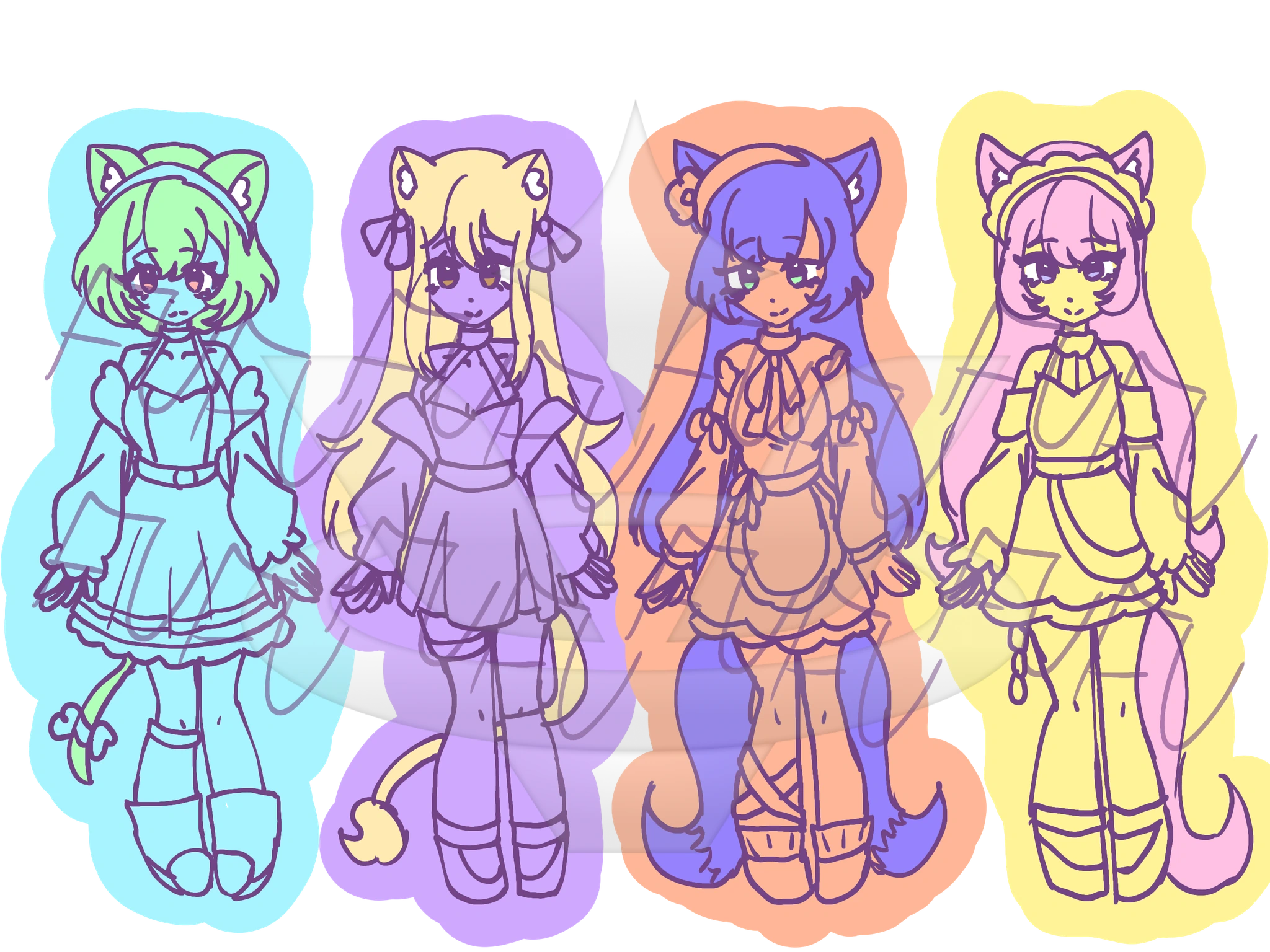 Adoptablesss!!! character artwork
