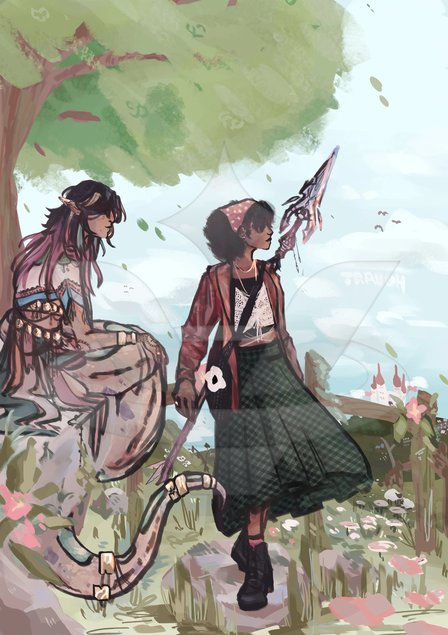 Amunet Isis Nour al-Din (Left) & Gecko Ashford (Right) character artwork