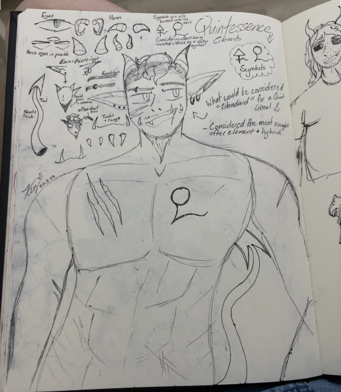 Worldbuilding sketches for my AU character artwork