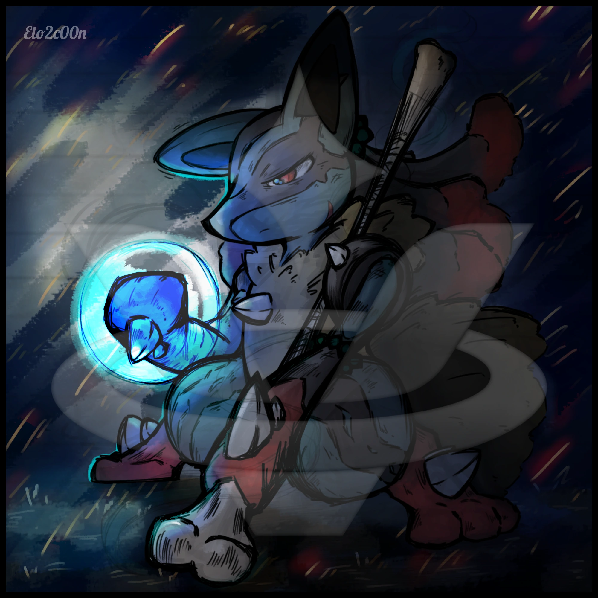 Korra, the Lucario Aura Monk character artwork
