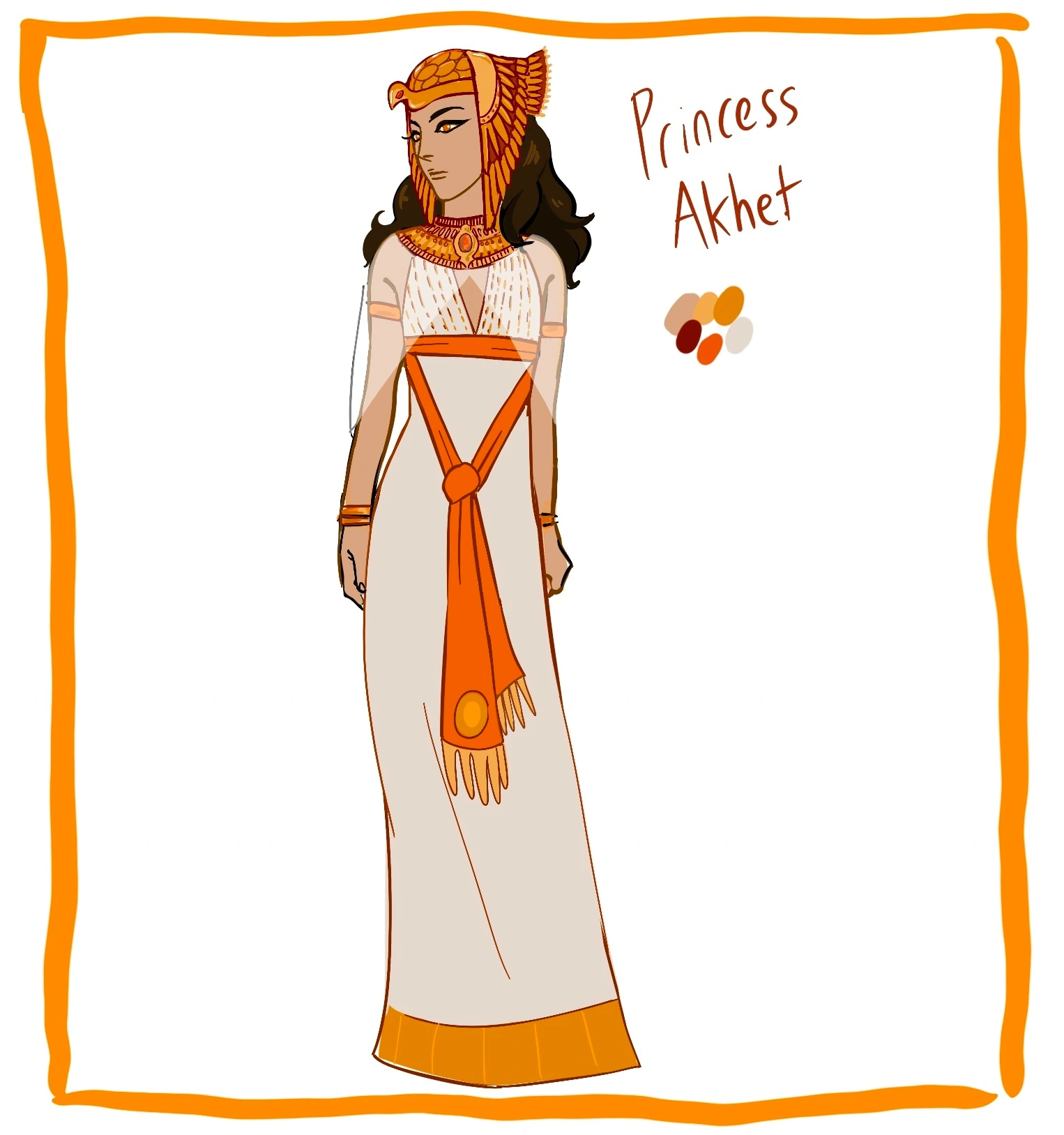 Princess Akhet (rainbow princess) character artwork