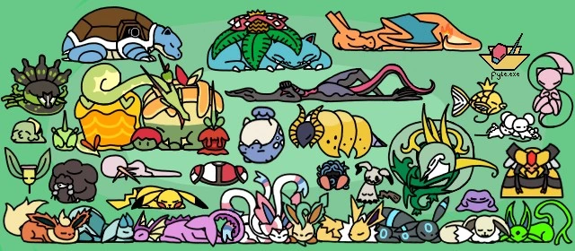 sleeping pokemons character artwork