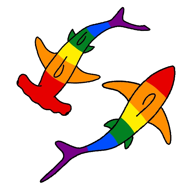Free LGBTQ+ sharks (Closed) character artwork