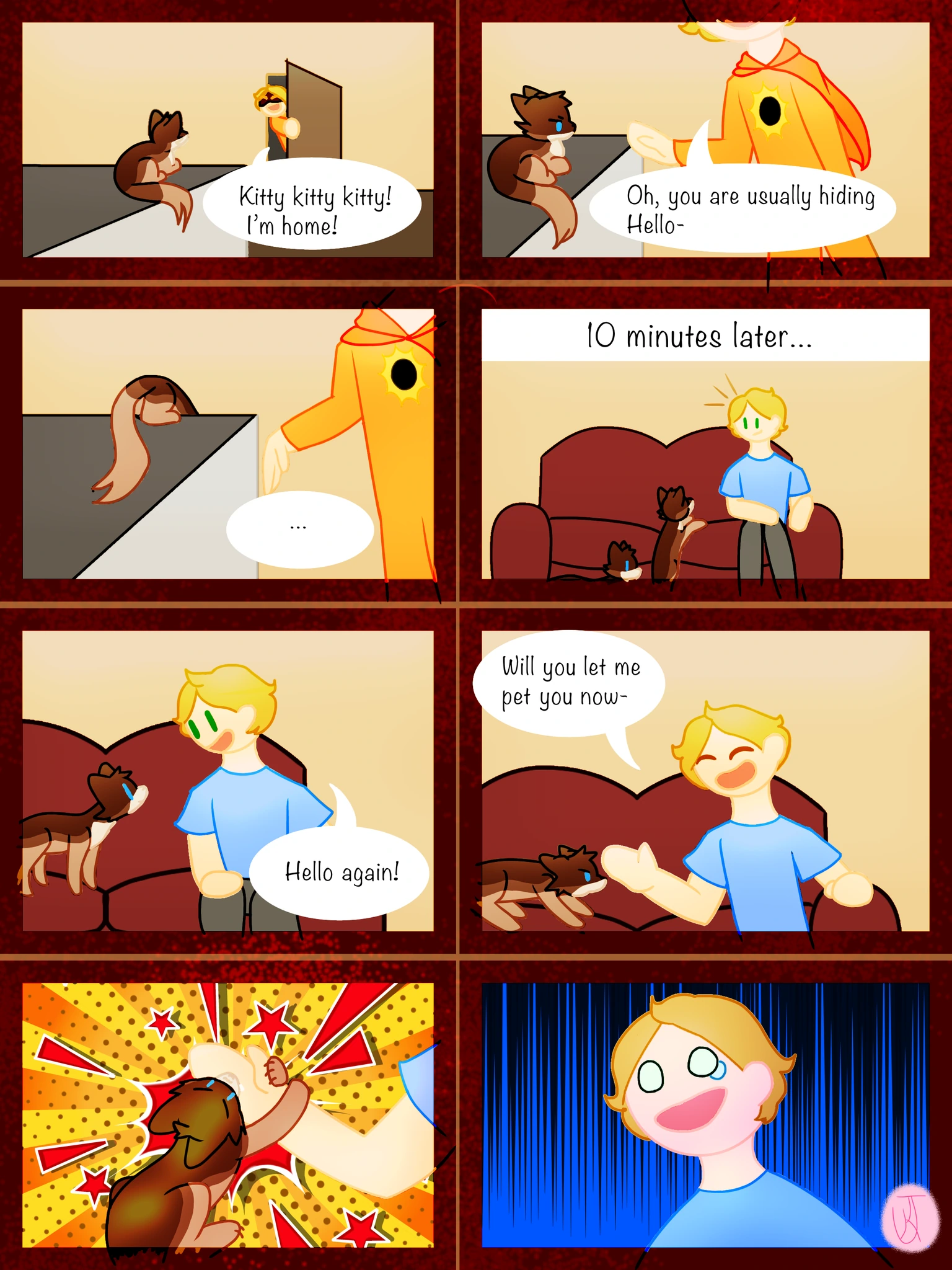Superhero’s cat comic character artwork