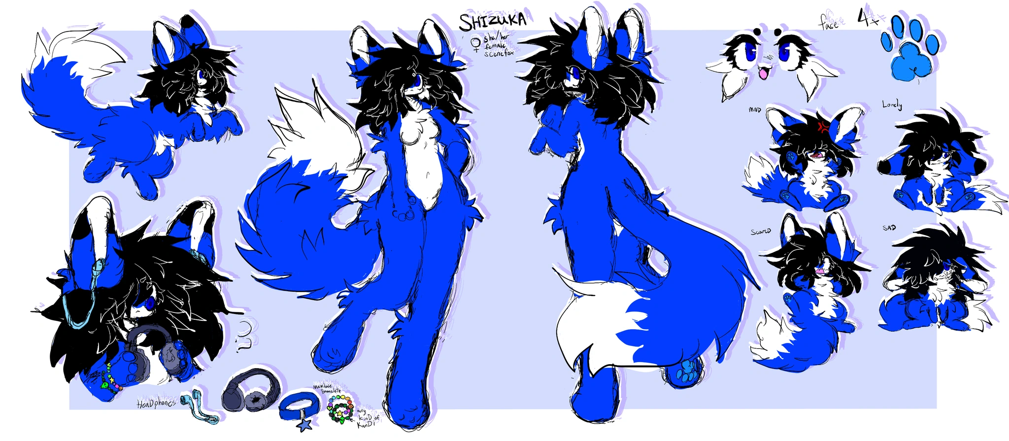 Shizuka (secondary fursona) character artwork
