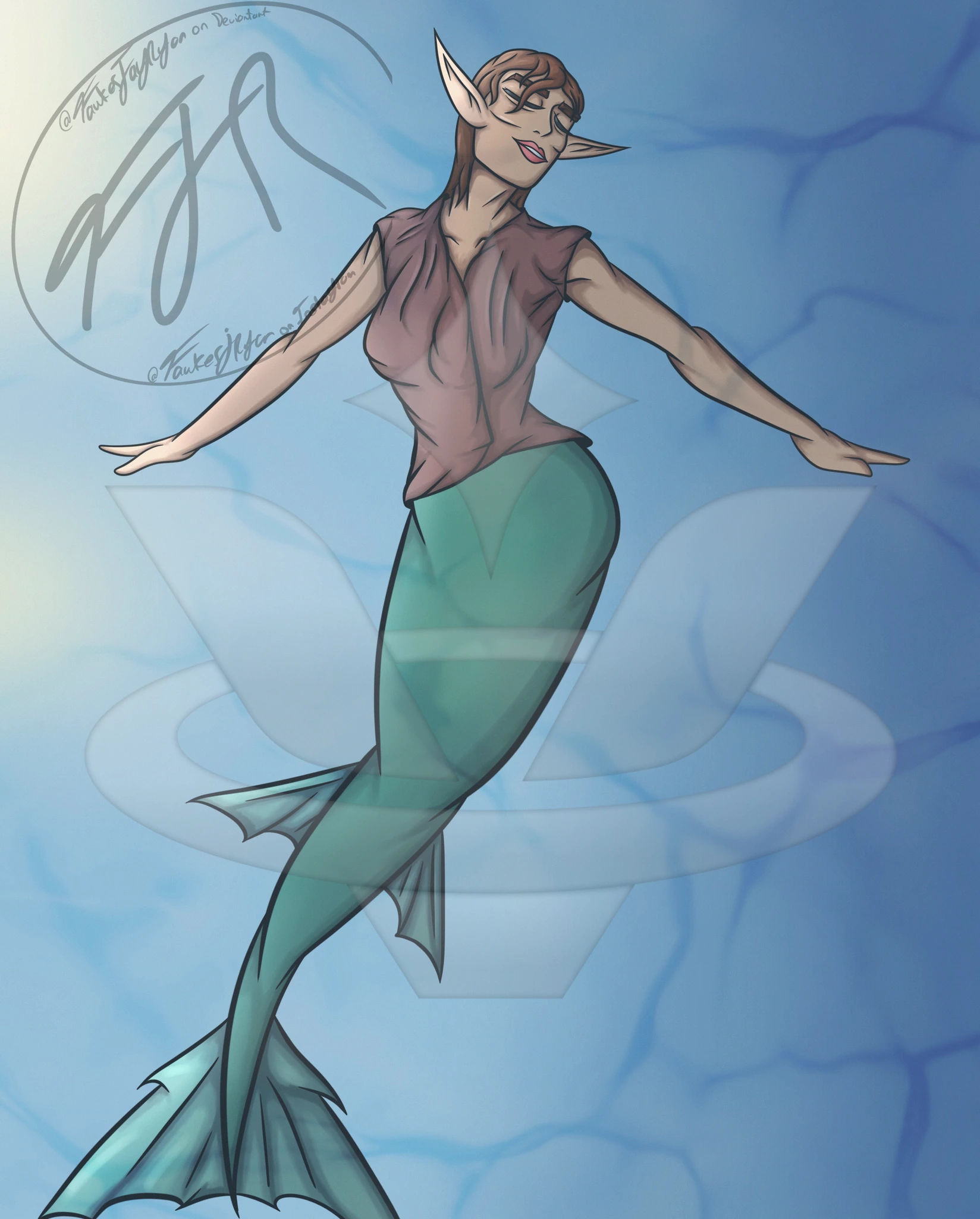 Inktober 2026 Day 7: Nereid - Sea Nymph character artwork