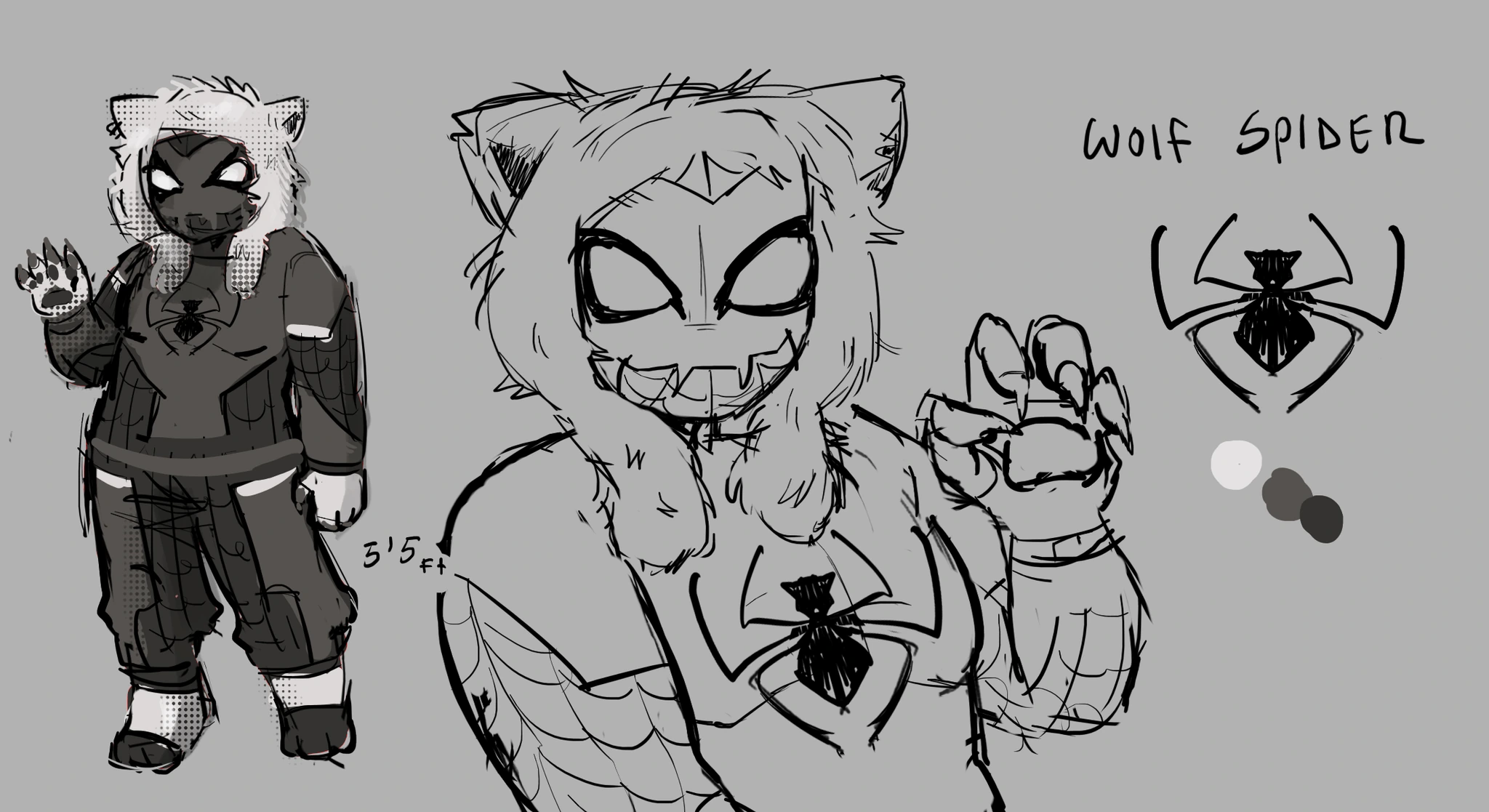 WOLF SPIDER (Spidersona) character artwork