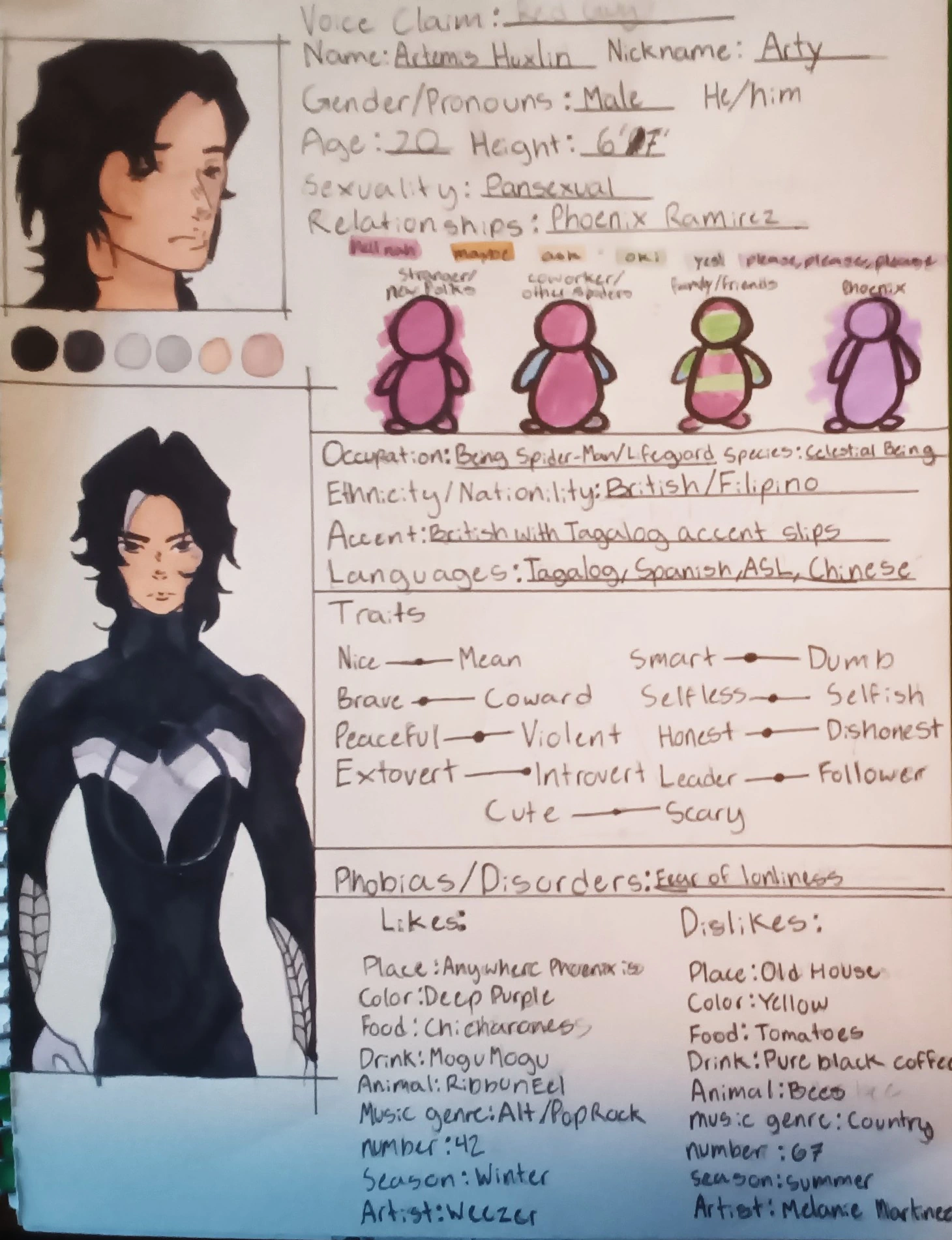Artemis/Arty Huxlin character artwork