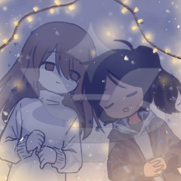 A picrew comp of me and my BFF character artwork