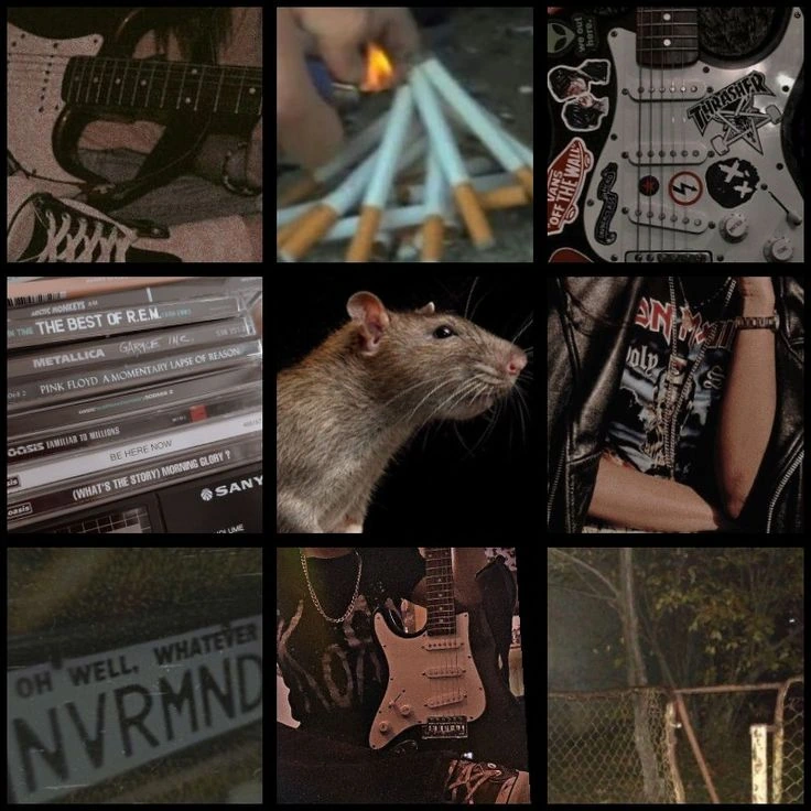 Grunge moodboard character artwork