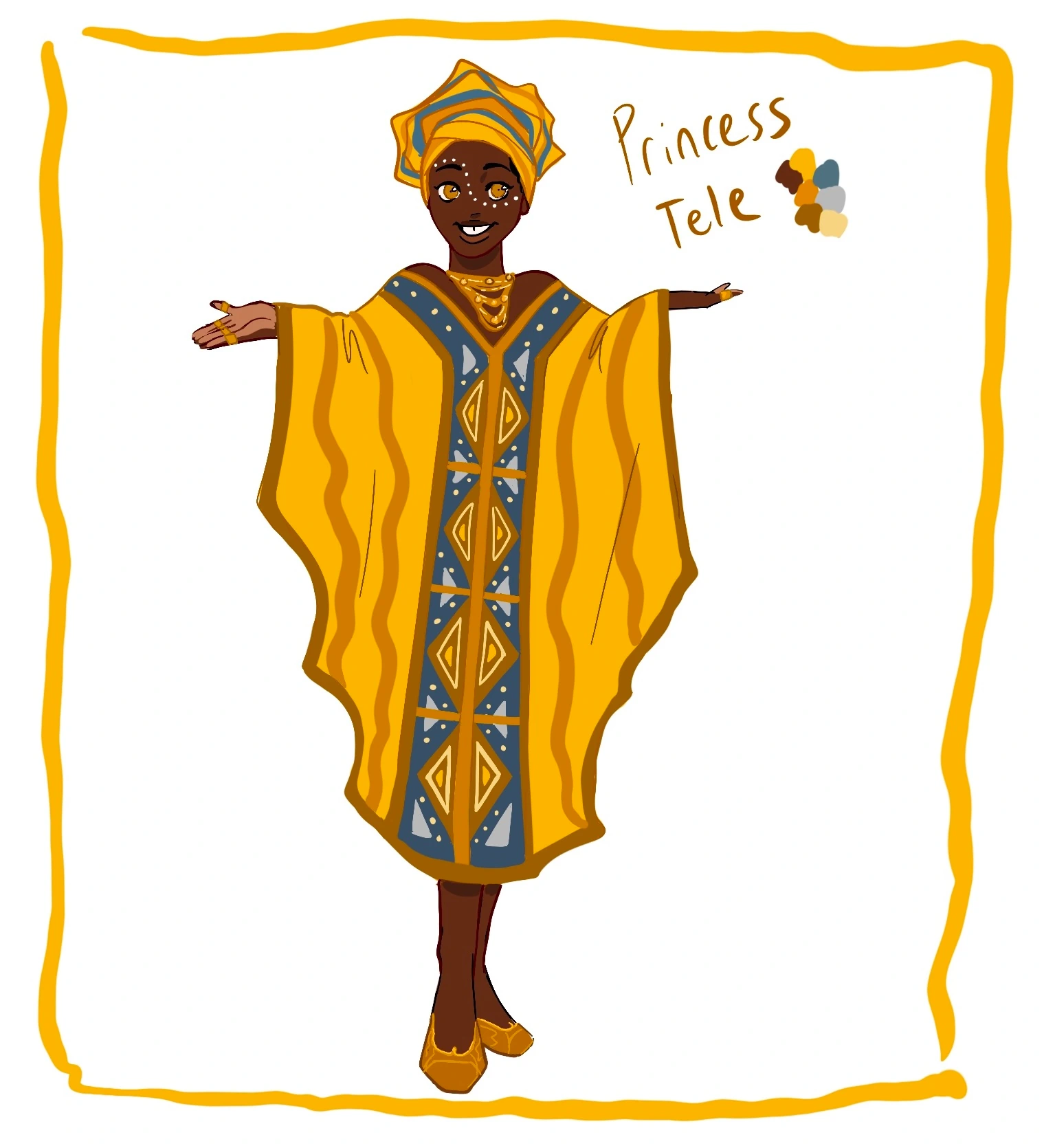 Princess Tele (rainbow princess) character artwork