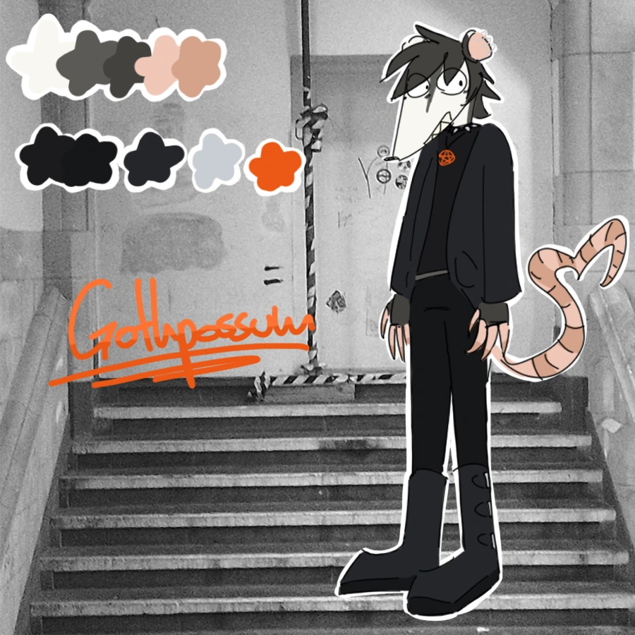 Gothpossum!! character artwork