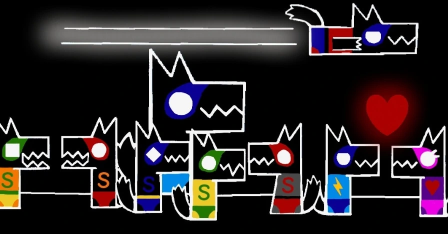 kids wolf superhero character artwork