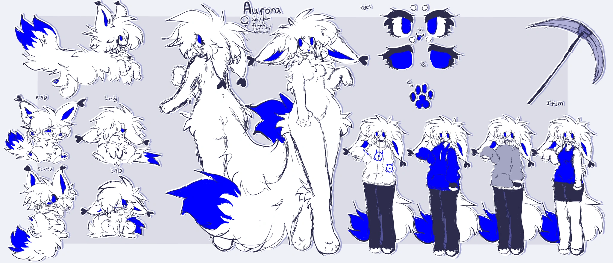 Aurora (tertiary fursona) character artwork