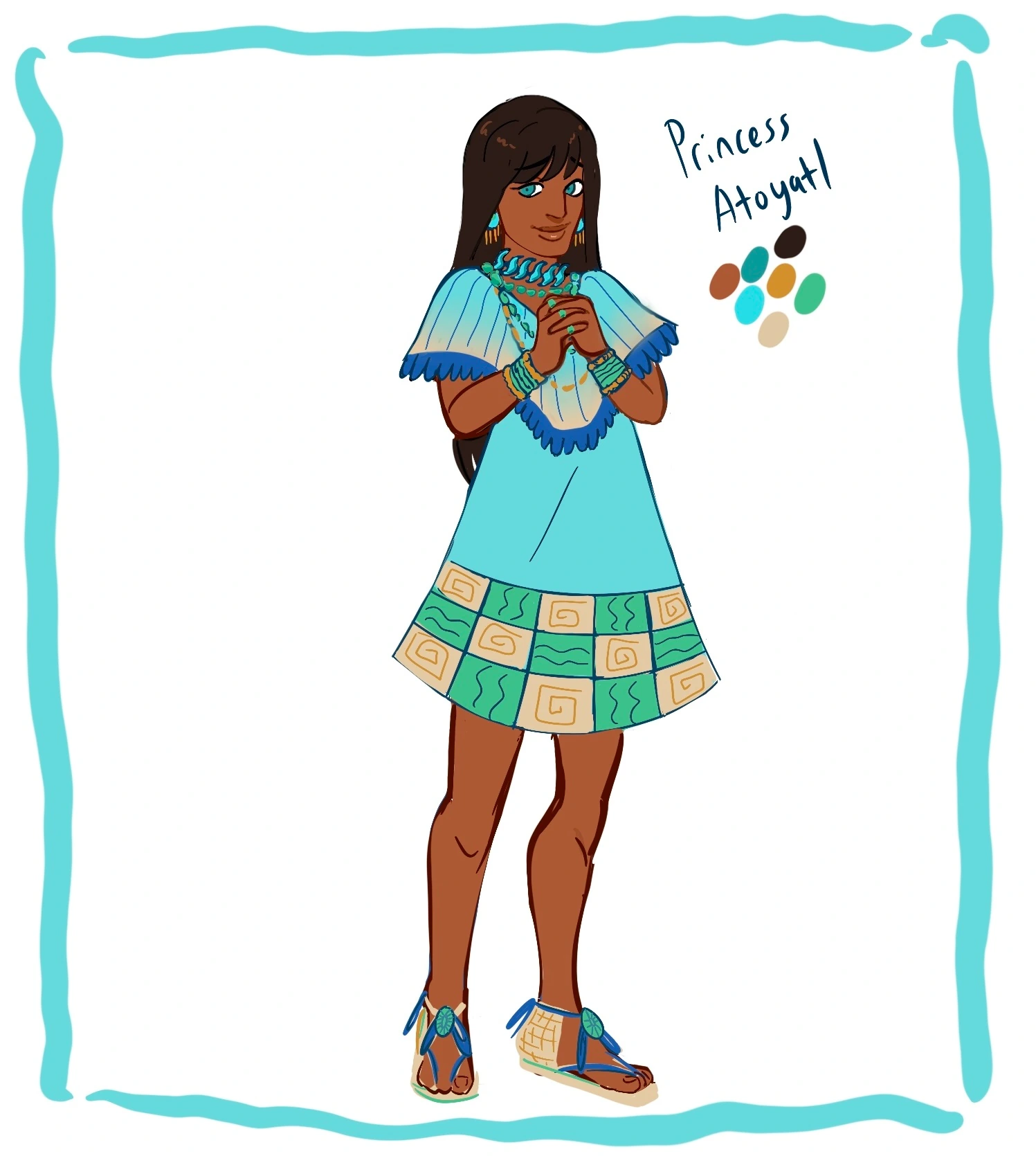 Princess Atoyatl (rainbow princess) character artwork