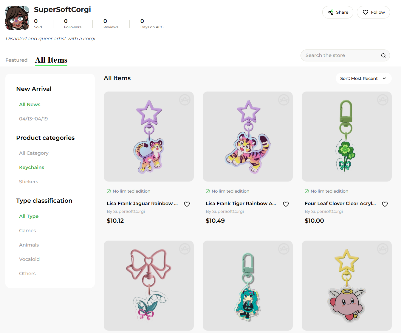 keychain/sticker shop open! :3 - Unvale