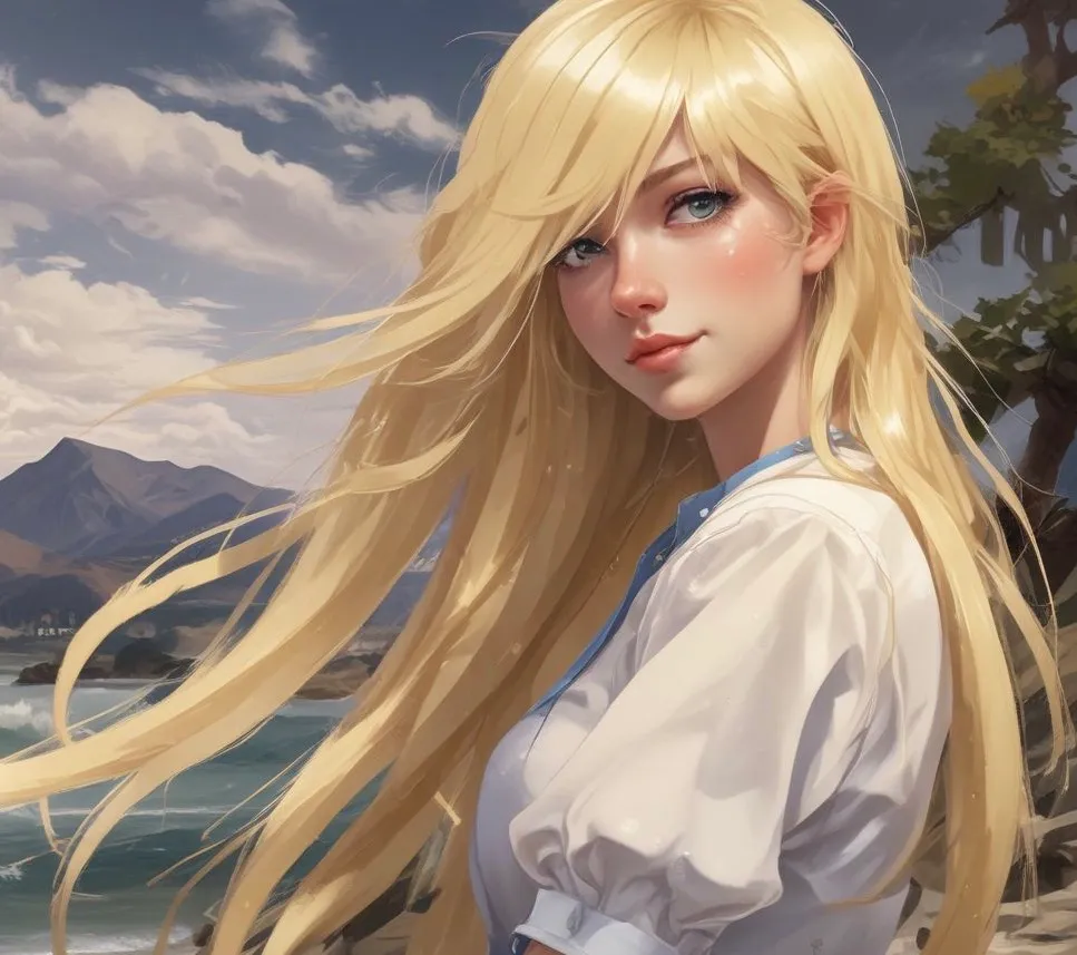 Anime blonde world artwork